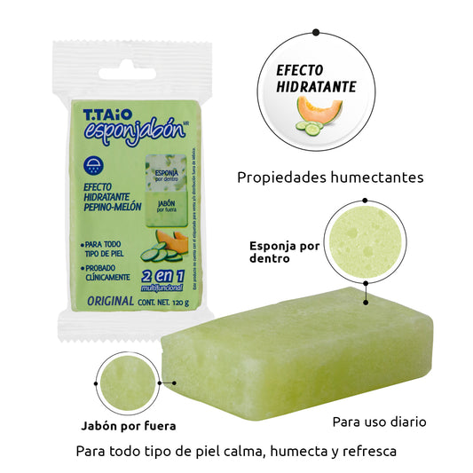 Barra de Esponjabón de Pepino Melón, Hidratante